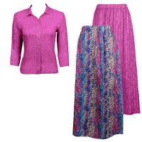Sets Magic Crush Silky Touch - Blouse / Skirt - Multi Dots Reversible Skirt - Fuchsia Blouse