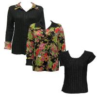 Sets - Reversible Jacket / Magic Crush Cap - Floral Bouquet - Black