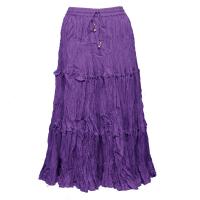 Skirts - Cotton Three Tier Broomstick - Calf Length - Purple