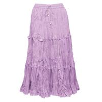 Skirts - Cotton Three Tier Broomstick - Calf Length - Lilac