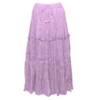 Skirts - Cotton Three Tier Broomstick - Ankle Length - Lilac