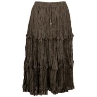 Skirts - Cotton Three Tier Broomstick - Calf Length - Granite