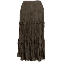 Skirts - Cotton Three Tier Broomstick - Ankle Length - Granite