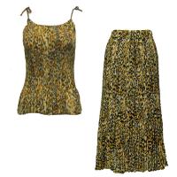 Sets Georgette Mini Pleat - Spaghetti Tank - Leopard Print