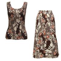Sets Georgette Mini Pleat - Sleeveless - Chocolate-Ivory Floral
