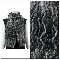Scarves - Crinkled - Black-Grey