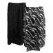 Magic Crush Reversible Calf Length Skirt - Ribbon Black-White