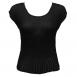 Georgette Mini Pleat Cap Sleeve - Solid Black