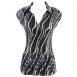 Satin Mini Pleats Cap Sleeve with Collar - Ribbon Black-White