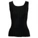 Satin Mini Pleats Sleeveless - Solid Black