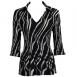 Satin Mini Pleats Three Quarter with Collar - Ribbon Black-White
