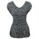 Georgette Mini Pleat Cap Sleeve V-Neck - Polka Dot Black-White