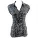 Georgette Mini Pleat Cap with Collar - Polka Dot Black-White