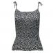 Georgette Mini Pleat Spaghetti Tank - Polka Dot Black-White
