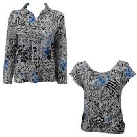 Twin Sets Silky Touch - Blouse / Cap Sleeve - Reptile Floral - Blue