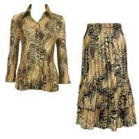 Sets Satin Mini Pleat - Blouse / Skirt - Swirl Animal