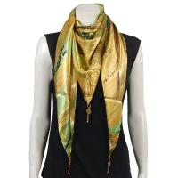 Scarves - Satin Triangle with Pendants - Hurricane - Gold