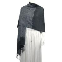 Pashmina Style Shawls-Woven Jacquard and Two-Tone  - Two-Tone - Black-Grey