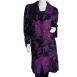 Stencil Floral - Black-Purple