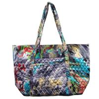 Quilted Bags - Large Tote - Abstract Paint Splatter - Slate