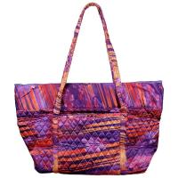 Quilted Bags - Large Tote - Desert Print - Purple