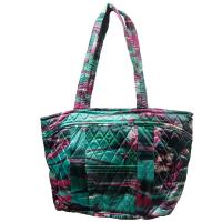 Quilted Bags - Small Tote - Magenta-Green Floral
