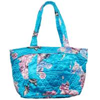 Quilted Bags - Small Tote - Butterfly Floral on Sky Blue