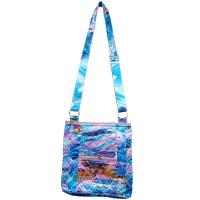 Quilted Bags - Satchel - Abstract Paint Splatter - Blue