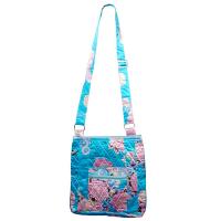 Quilted Bags - Satchel - Butterfly Floral on Sky Blue