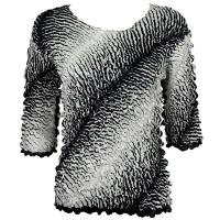 Satin Origami Petal Shirts - Three Quarter Sleeve - Zebra Swirl