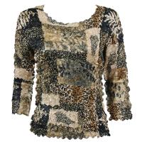 Satin Origami Petal Shirts - Three Quarter Sleeve - Patchwork Jungle