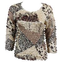 Satin Origami Petal Shirts - Three Quarter Sleeve - Patchwork Paisley Jungle
