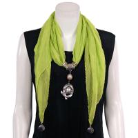 Scarves - Oval Pendant Drop - Chiffon - Spring Green