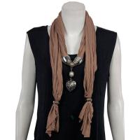 Scarves - Heart Pendant 2 - Jersey Knit - Taupe