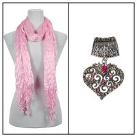 Scarves - Crinkle 3081 w/ Pendant - Baby Pink w/ Pendant #521