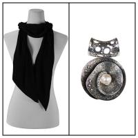 Scarves - Magic Slinky w/ Pendant - Black w/ Pendant #001