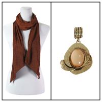 Scarves - Magic Slinky w/ Pendant - Brown w/ Pendant #389