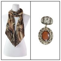 Scarves - Magic Slinky w/ Pendant - Swirl Animal Beige w/ Pendant #126