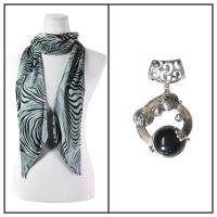 Scarves - Magic Slinky w/ Pendant - Swirl Animal Charcoal w/ Pendant #517