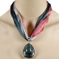 Tie Dye Scarf Necklace - Black