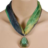 Tie Dye Scarf Necklace - Green