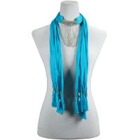 Scarves - Hanging Chain - Jersey Knit - Turquoise