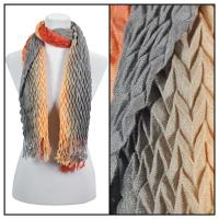 Scarves - Pleated Ombre 686 - Paprika-Grey