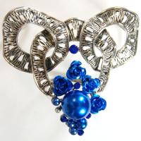 Scarf to Belt Accessory - 101 - Silver-Blue