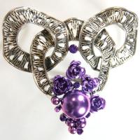 Scarf to Belt Accessory - 101 - Silver-Purple