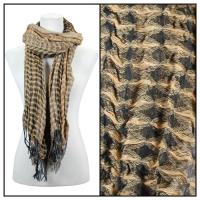Scarves - Crinkle Checkered 648 - Camel