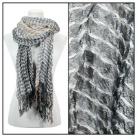 Scarves - Crinkle Checkered 648 - White