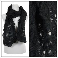 Scarves - Scalloped Edge Mohair Style  4069 - Black