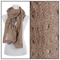 Scarves - Scalloped Edge Mohair Style  4069 - Brown