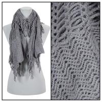 Scarves - Crochet Fishnet Tubed 4083 - Grey